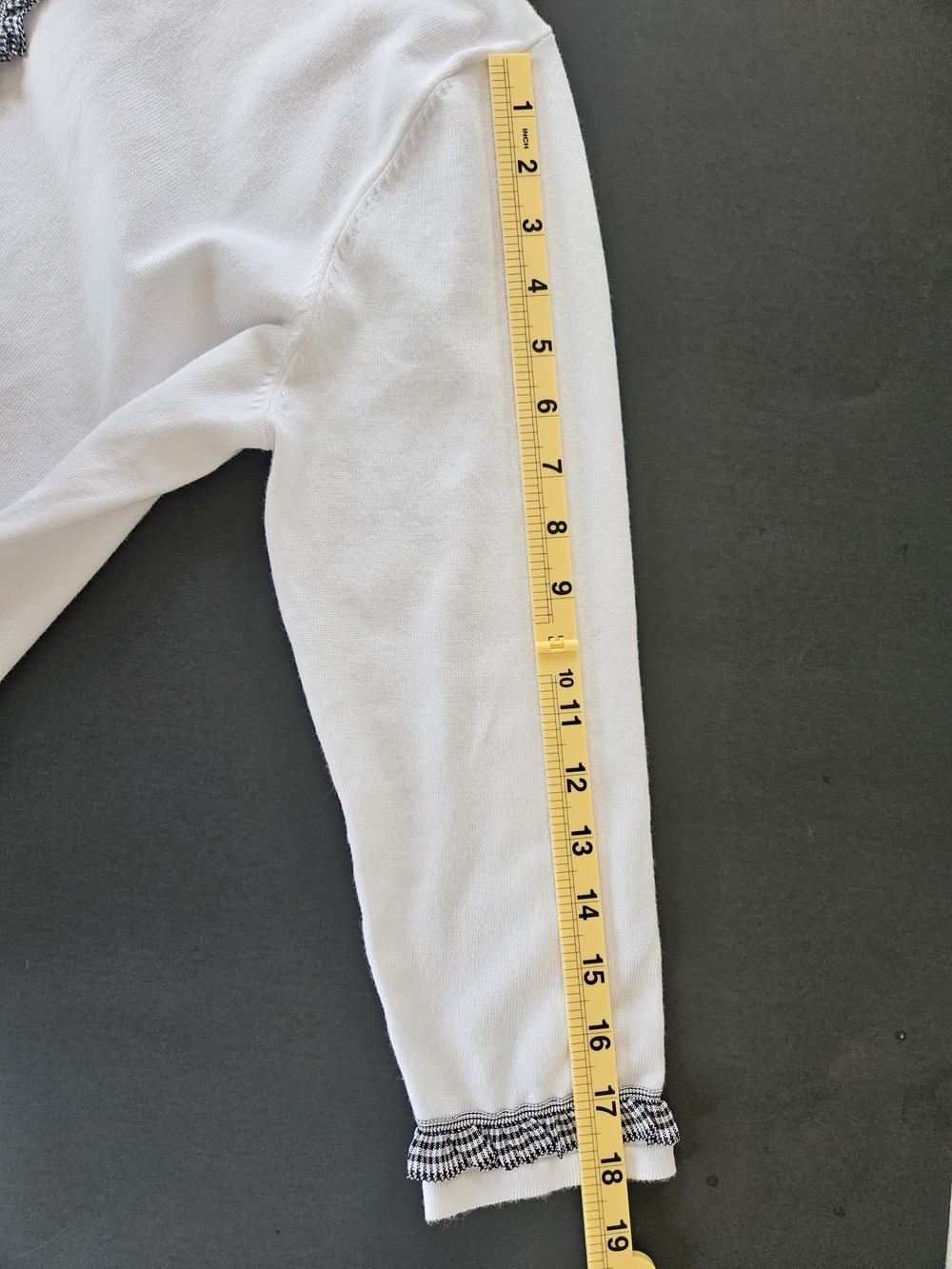 august silk White Cardigan with Black Trim - Picture 10 of 14